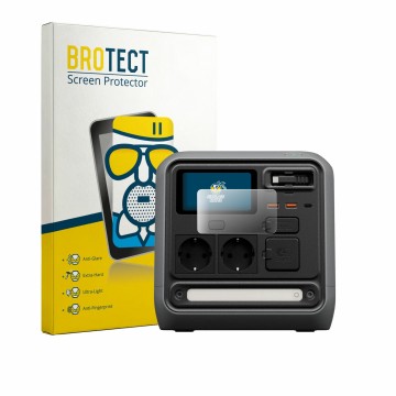 Parte frontale di una confezione del prodotto con il logo del marchio BROTECT. Accanto è raffigurato il dispositivo DJI Power 