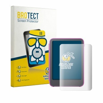 Parte frontal de un envase de producto con el logotipo de la marca BROTECT. Al lado se muestra el dispositivo Amazon Kindle Ki