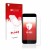 Vorderseite einer Produktverpackung mit dem Markenlogo upscreen. Daneben ist das Gerät Apple iPhone 7 mit dem zugehörigen Disp