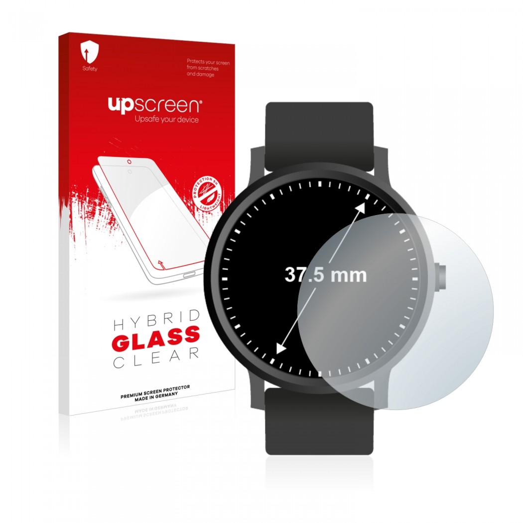 upscreen Hybrid Glass Clear Premium Protection d'écran en verre pour Montres  (Circulaire, ø: 37.5 mm)