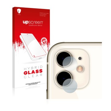 Parte frontale di una confezione del prodotto con il logo del marchio upscreen. Accanto è raffigurato il dispositivo Apple iPh