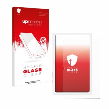 Parte frontale di una confezione del prodotto con il logo del marchio upscreen. Accanto è raffigurato il dispositivo Samsung G