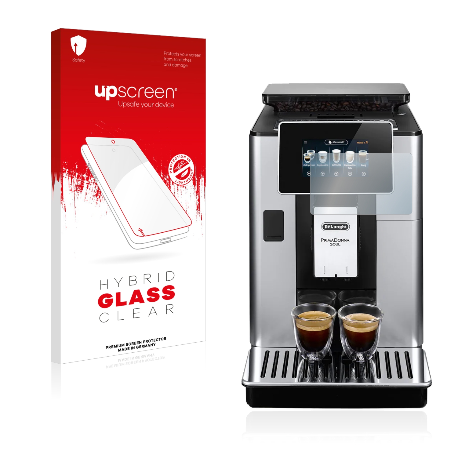 upscreen Hybrid Glass Clear Premium Panzerglasfolie f r DeLonghi