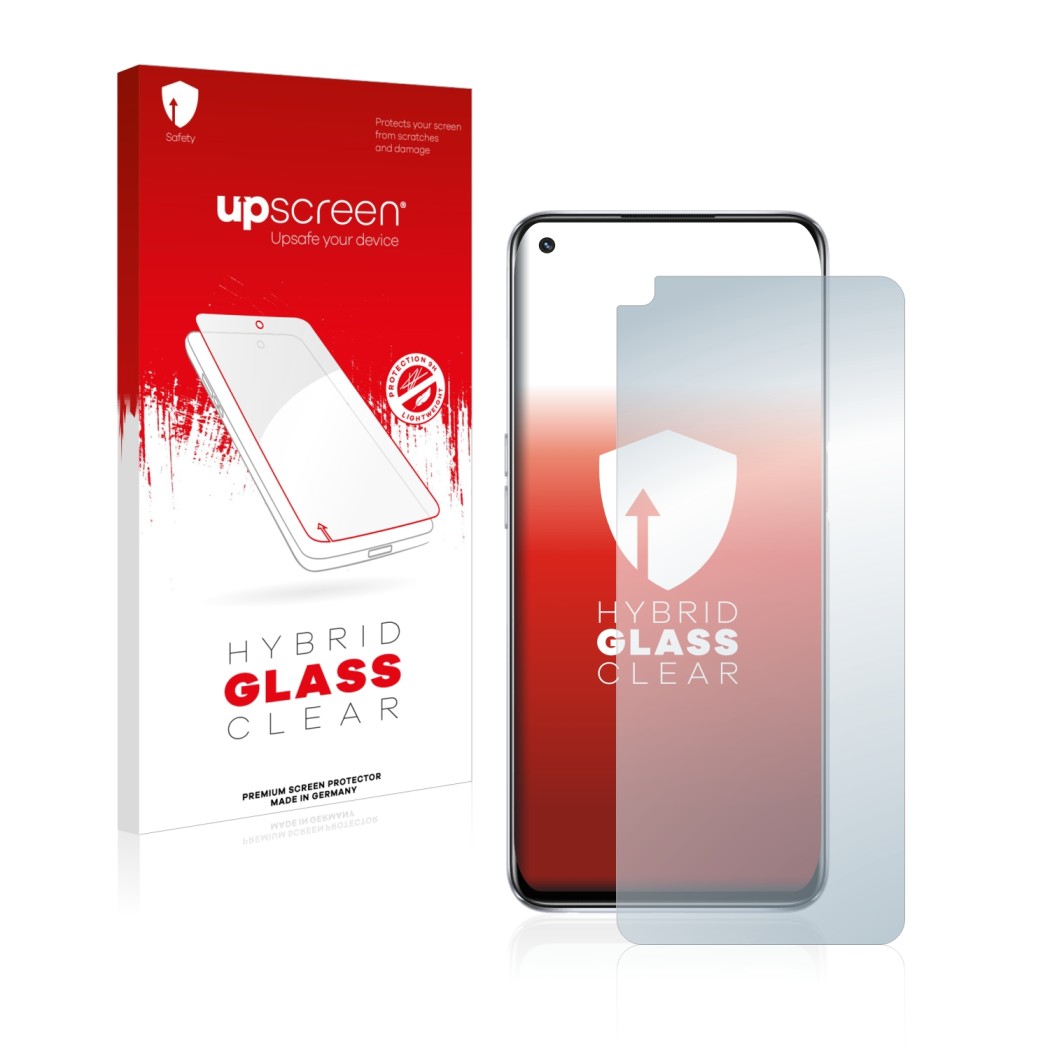 Front side of a product packaging with the brand logo upscreen. Next to it is the device Oppo A54 5G shown with the correspond