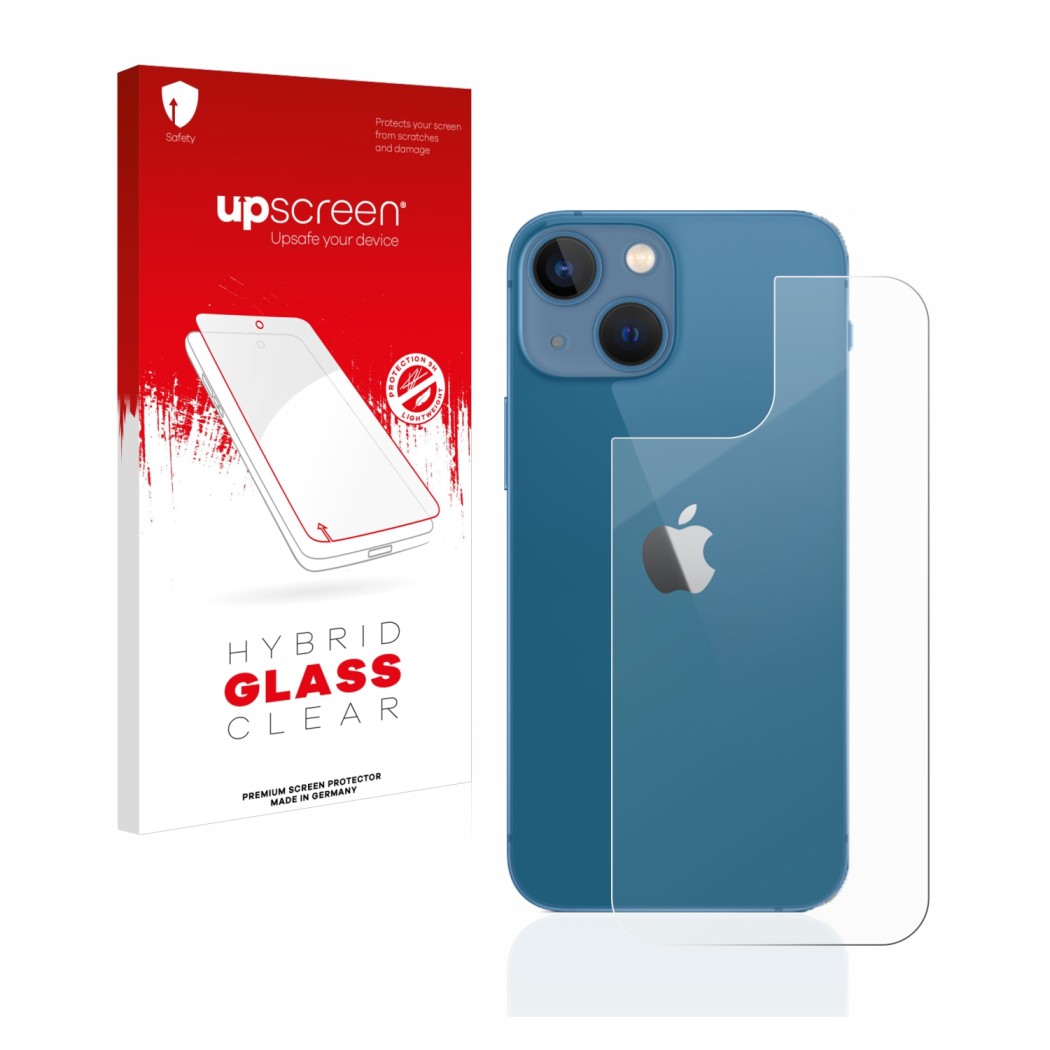 upscreen Hybrid Glass Clear Premium Protector pantalla de cristal vidrio  para Apple iPhone 13 mini (Trasero)