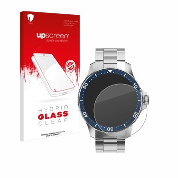 Front side of a product packaging with the brand logo upscreen. Next to it is the device Withings ScanWatch Horizon (43 mm) sh