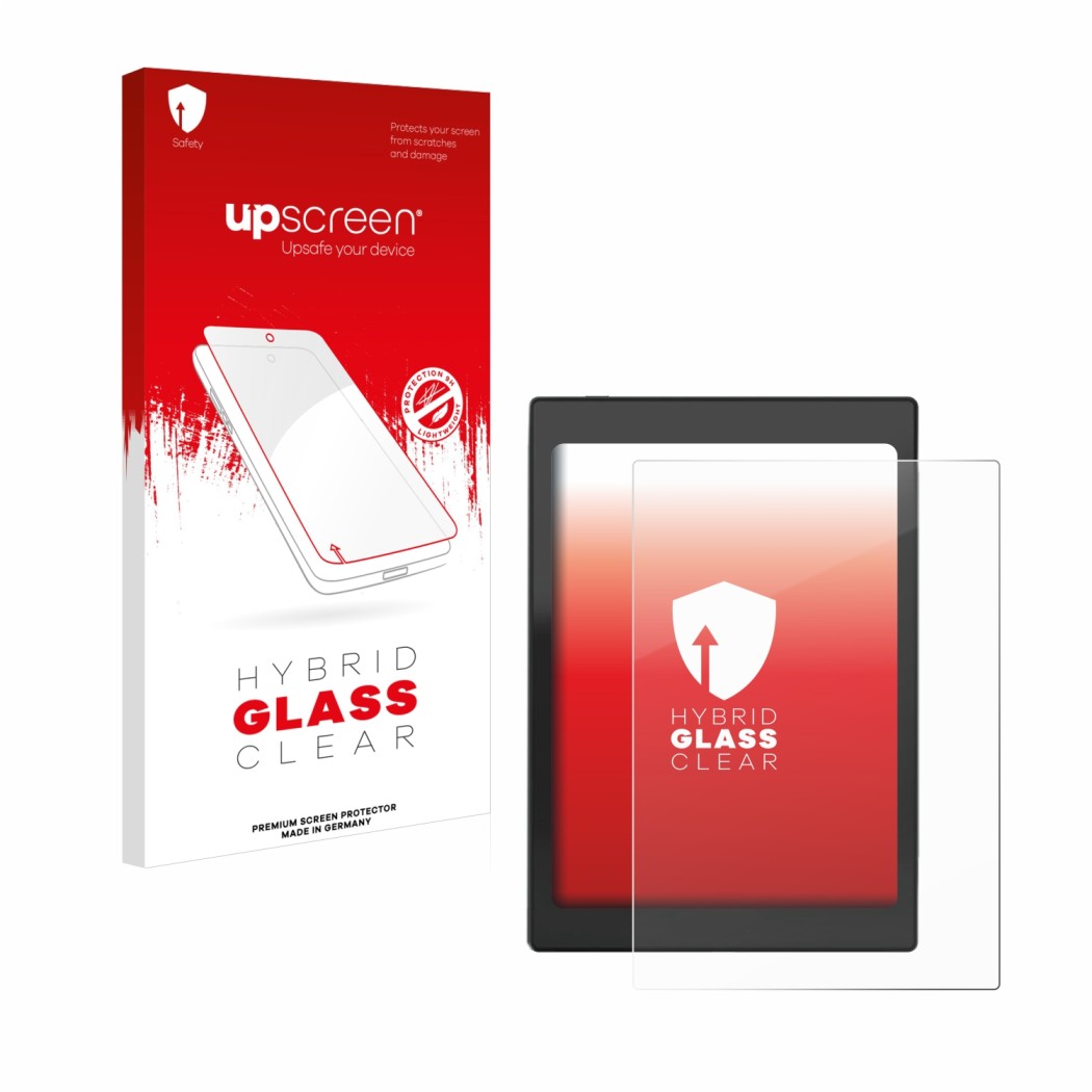Face avant d’un emballage produit avec le logo de la marque upscreen. À côté, l’appareil Boox Nova Air C est représenté avec l