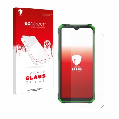 Front side of a product packaging with the brand logo upscreen. Next to it is the device Blackview BV7100 shown with the corre