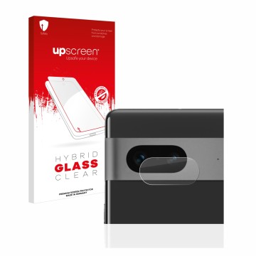 Parte frontale di una confezione del prodotto con il logo del marchio upscreen. Accanto è raffigurato il dispositivo Google Pi