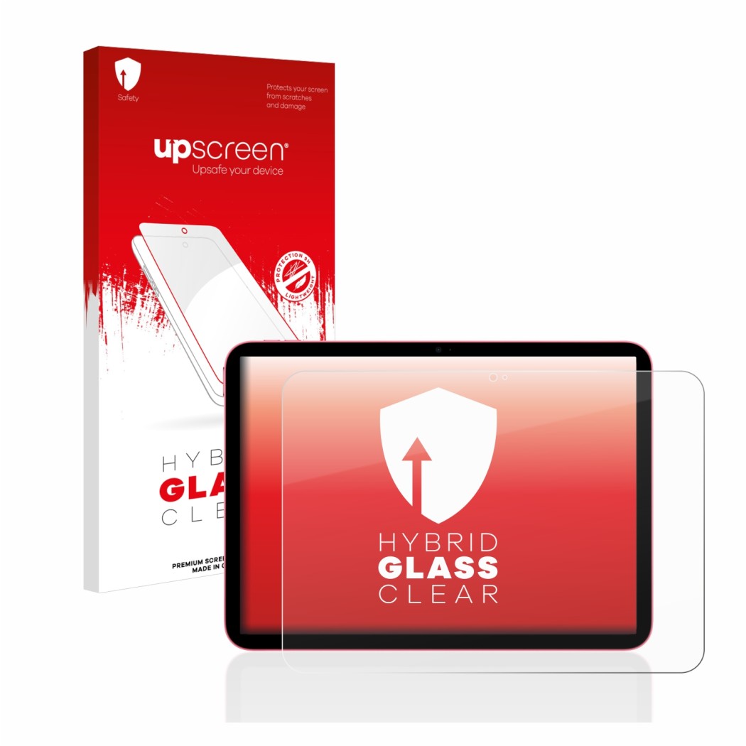 upscreen Hybrid Glass Clear Premium Protector pantalla de cristal vidrio  para Apple iPad 10.9 2022 (10. Gen.)