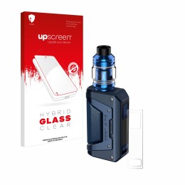 Front side of a product packaging with the brand logo upscreen. Next to it is the device GeekVape Aegis Legend 2 L200 shown wi