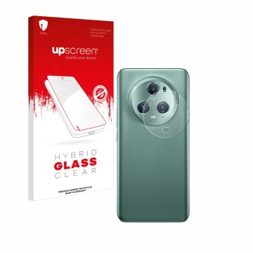 Face avant d’un emballage produit avec le logo de la marque upscreen. À côté, l’appareil Honor Magic 5 Pro (Caméra UNIQUEMENT)