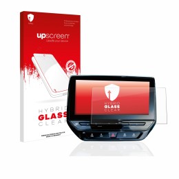 Front side of a product packaging with the brand logo upscreen. Next to it is the device Volkswagen ID.5 Discover Pro 12