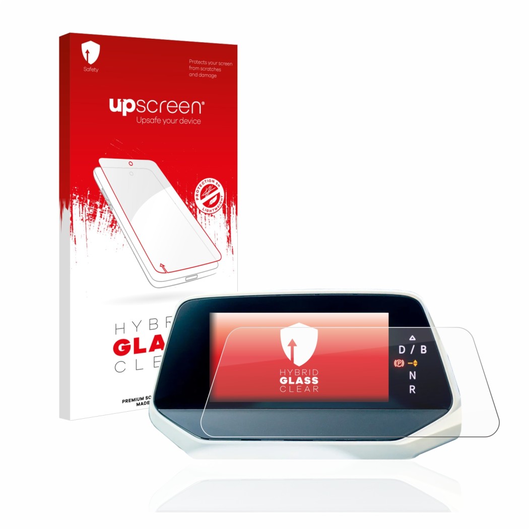 Front side of a product packaging with the brand logo upscreen. Next to it is the device Volkswagen ID.4 Digitalcockpit shown 