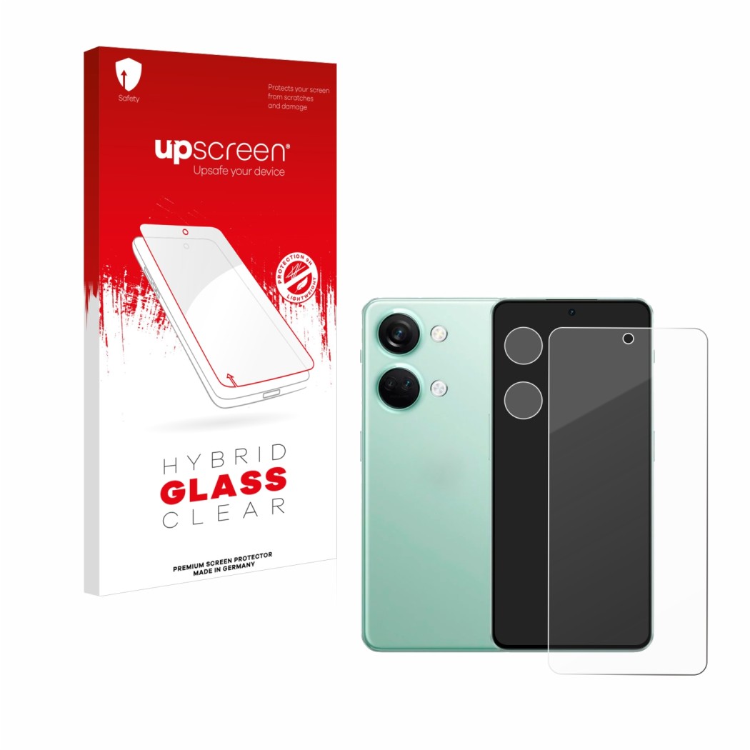 upscreen Hybrid Glass Clear Premium Protector pantalla de cristal vidrio  para OnePlus Nord 3 5G (Frontal+Cámara)