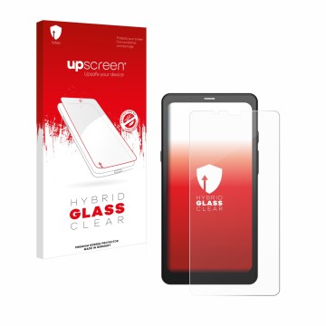 Parte frontale di una confezione del prodotto con il logo del marchio upscreen. Accanto è raffigurato il dispositivo Boox Palm