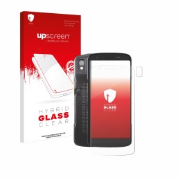 Front side of a product packaging with the brand logo upscreen. Next to it is the device Zebra TC22 (Front+Camera) shown with 