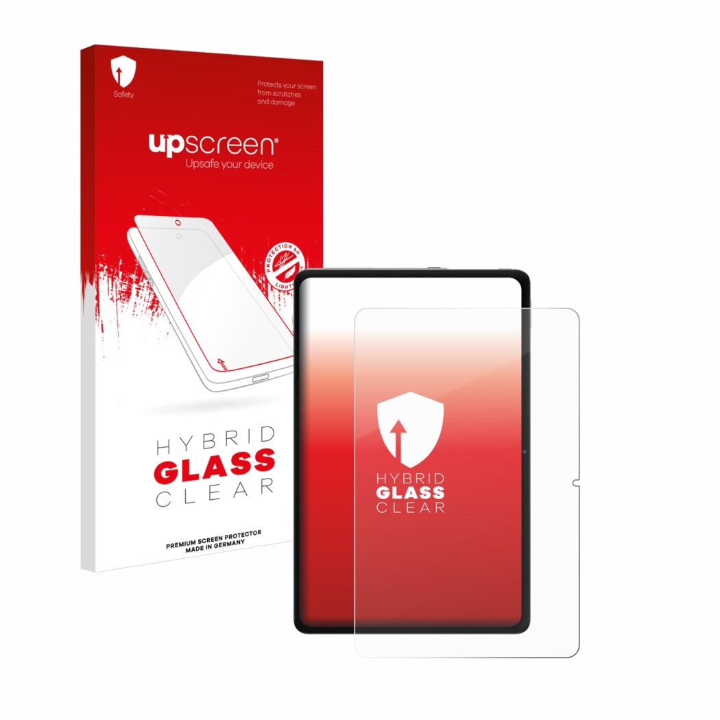 Parte frontal de un envase de producto con el logotipo de la marca upscreen. Al lado se muestra el dispositivo Xiaomi Redmi Pa