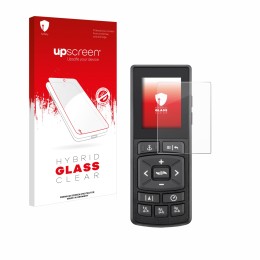 Front side of a product packaging with the brand logo upscreen. Next to it is the device Minn Kota Advanced GPS Navigation sho