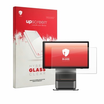 Vorderseite einer Produktverpackung mit dem Markenlogo upscreen. Daneben ist das Gerät Sunmi T3 Pro Max mit dem zugehörigen Di