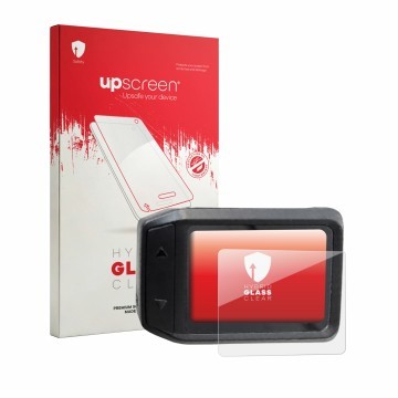 Face avant d’un emballage produit avec le logo de la marque upscreen. À côté, l’appareil Decathlon Rockrider Ergo 900 est repr