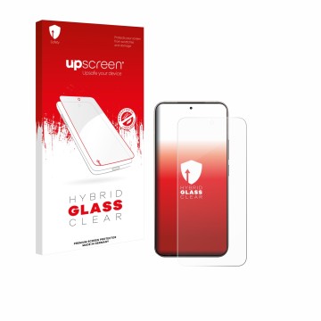 Parte frontale di una confezione del prodotto con il logo del marchio upscreen. Accanto è raffigurato il dispositivo Xiaomi 15