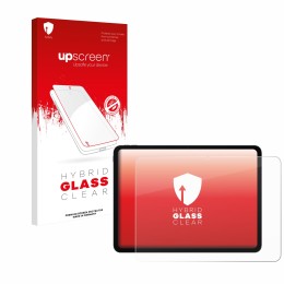 Parte frontal de un envase de producto con el logotipo de la marca upscreen. Al lado se muestra el dispositivo OnePlus Pad Go 
