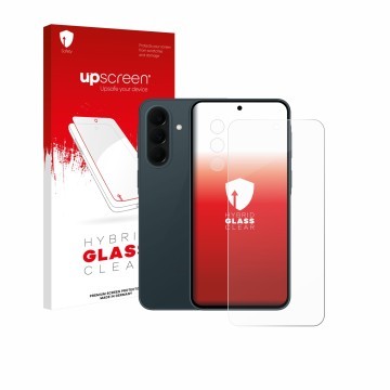 Vorderseite einer Produktverpackung mit dem Markenlogo upscreen. Daneben ist das Gerät Samsung Galaxy A37 5G (Display+Kamera) 