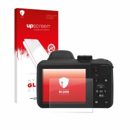 Front side of a product packaging with the brand logo upscreen. Next to it is the device Kodak Pixpro AZ405 shown with the cor