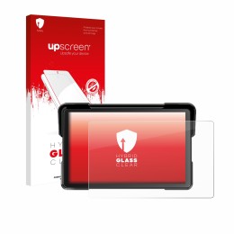 Face avant d’un emballage produit avec le logo de la marque upscreen. À côté, l’appareil NFOIEIS Basico 7