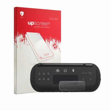 Parte frontale di una confezione del prodotto con il logo del marchio upscreen. Accanto è raffigurato il dispositivo JBL Tuner