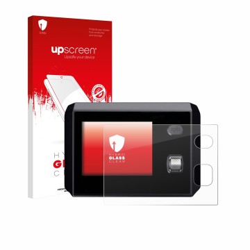 Face avant d’un emballage produit avec le logo de la marque upscreen. À côté, l’appareil SkyRC MC5000 est représenté avec la p