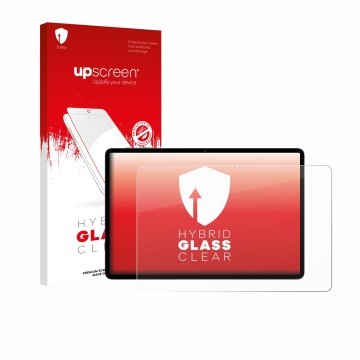 Face avant d’un emballage produit avec le logo de la marque upscreen. À côté, l’appareil Teclast P50T est représenté avec la p