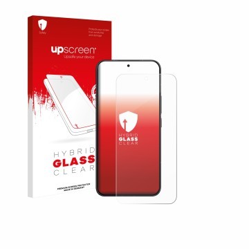 Face avant d’un emballage produit avec le logo de la marque upscreen. À côté, l’appareil Xiaomi Poco X8 Pro Max est représenté