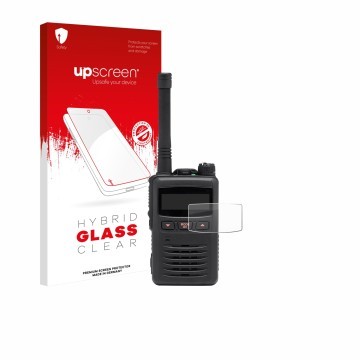 Front side of a product packaging with the brand logo upscreen. Next to it is the device Motorola EVX S24 shown with the corre