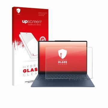 Vorderseite einer Produktverpackung mit dem Markenlogo upscreen. Daneben ist das Gerät Lenovo Yoga Slim 7x Gen 11 14
