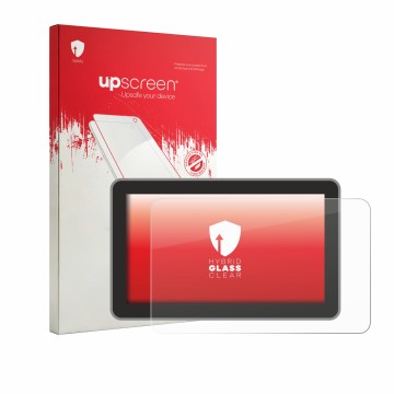 Parte frontal de un envase de producto con el logotipo de la marca upscreen. Al lado se muestra el dispositivo Bambu Lab H2C c