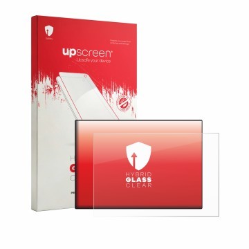 Parte frontal de un envase de producto con el logotipo de la marca upscreen. Al lado se muestra el dispositivo CrossControl CC