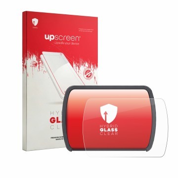 Vorderseite einer Produktverpackung mit dem Markenlogo upscreen. Daneben ist das Gerät Motocaddy M7 Remote Electric Trolley 20