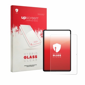 Parte frontale di una confezione del prodotto con il logo del marchio upscreen. Accanto è raffigurato il dispositivo Vivo Pad 