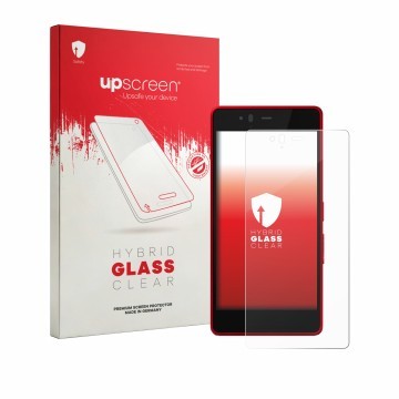 Parte frontale di una confezione del prodotto con il logo del marchio upscreen. Accanto è raffigurato il dispositivo Fujitsu A