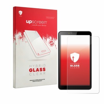 Vorderseite einer Produktverpackung mit dem Markenlogo upscreen. Daneben ist das Gerät Brave BT7X1 mit dem zugehörigen Display