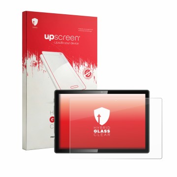 Vorderseite einer Produktverpackung mit dem Markenlogo upscreen. Daneben ist das Gerät Denver TIO-10525 mit dem zugehörigen Di