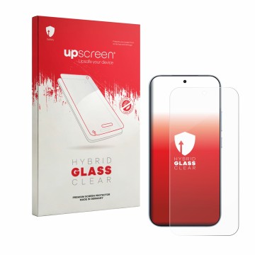 Parte frontale di una confezione del prodotto con il logo del marchio upscreen. Accanto è raffigurato il dispositivo Xiaomi 17