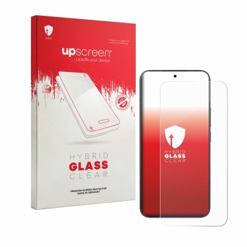 Parte frontale di una confezione del prodotto con il logo del marchio upscreen. Accanto è raffigurato il dispositivo Xiaomi 17