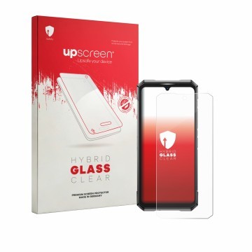 Vorderseite einer Produktverpackung mit dem Markenlogo upscreen. Daneben ist das Gerät Doogee S200 Ultra mit dem zugehörigen D