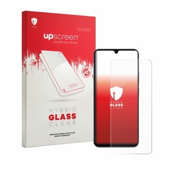 Vorderseite einer Produktverpackung mit dem Markenlogo upscreen. Daneben ist das Gerät Blackview Wave 10C mit dem zugehörigen 