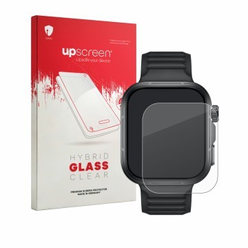 Parte frontale di una confezione del prodotto con il logo del marchio upscreen. Accanto è raffigurato il dispositivo Huawei Wa