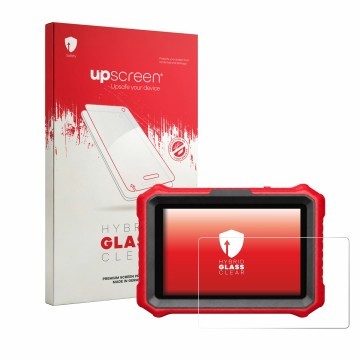 Parte frontal de un envase de producto con el logotipo de la marca upscreen. Al lado se muestra el dispositivo KINGBOLEN K8 El