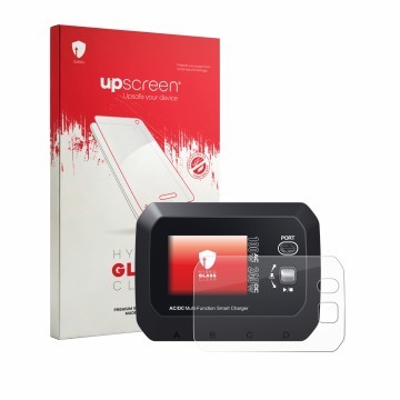 Vorderseite einer Produktverpackung mit dem Markenlogo upscreen. Daneben ist das Gerät SkyRc Q100 Neo mit dem zugehörigen Disp
